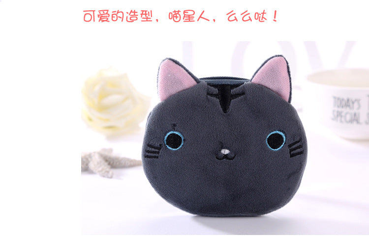 Bolso de monedas de gato de dibujos animados de poliéster al por mayor